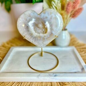 Druzy Agate Crystal on Stand